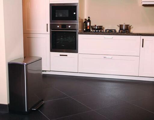 Balde Retangular com Pedal 28+18L Inox Mate EKO Recycle E-Cube